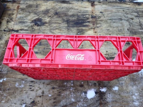 Vtg Red Huskylite Coca-Cola Soda Bottle Crate 18x12 Stackable Plastic Carrier