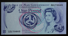 ISLE OF MAN, 2009, SHIMMIN, REDUCED SIZE £1 POUND UNCIRCULATED BANKNOTE.      7x