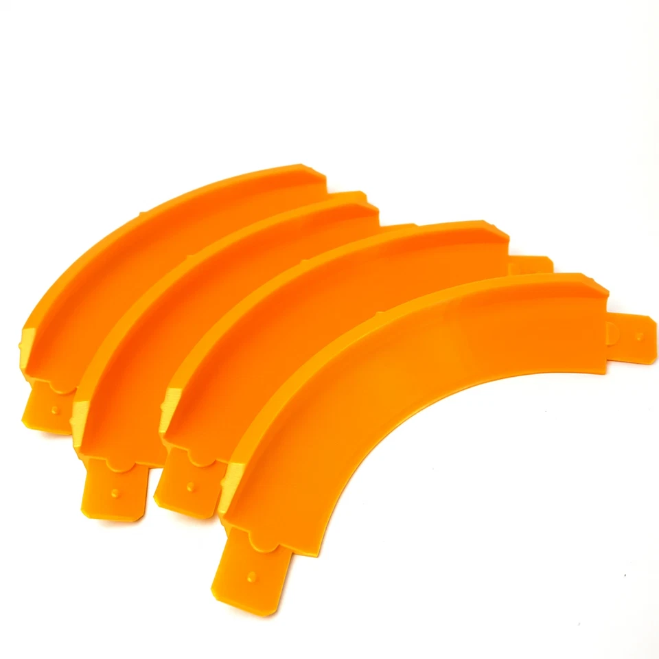 3D Printed 90° High Bank Track Turns – Orange, Hot Wheels Compatible (Pack of 4) - Image 3 of 4