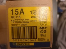 SQUARE D QO115 SINGLE POLE 15AMP BREAKER