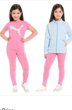 Puma Girl 3 Piece Tech Fleece Set , Purple, Size 5