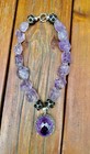 185ct Rose De France Amethyst and Garnet Necklace, Sterling Silver — photo 3