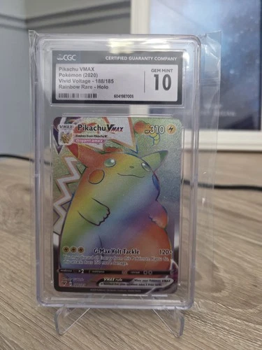 🌈🌈🌈 CGC 10 Pikachu VMAX 188/185 Rainbow Rare Pokemon 2020 Vivid Voltage