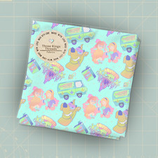 Scooby Doo Mystery Machine Van COOL DBP 1 Yard Fabric Seamless Design Appr 59x36