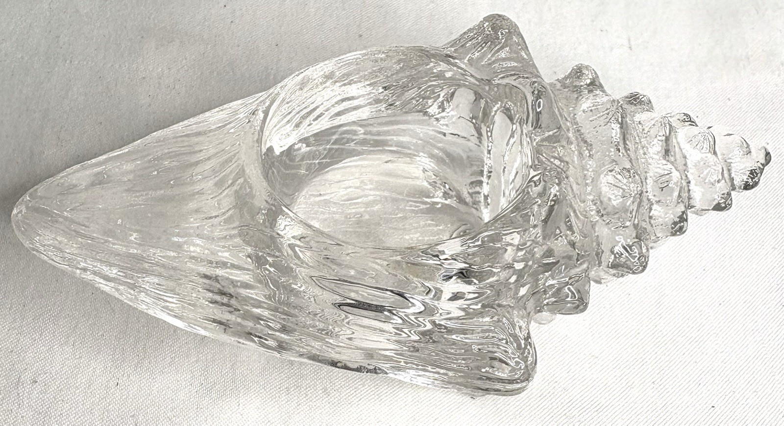 Vintage Clear Glass Footed Votive Holder 5.5L x 3W x 2.5H