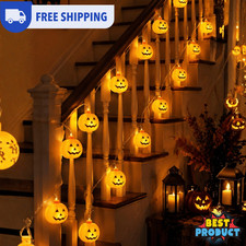 Halloween Pumpkin String Lights Battery 20 LED Battery Operated Fairy Lights USA