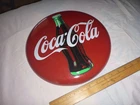 Vintage Used Original 12.5” Classic Coca-Cola Coke Round Button Metal Sign 1990