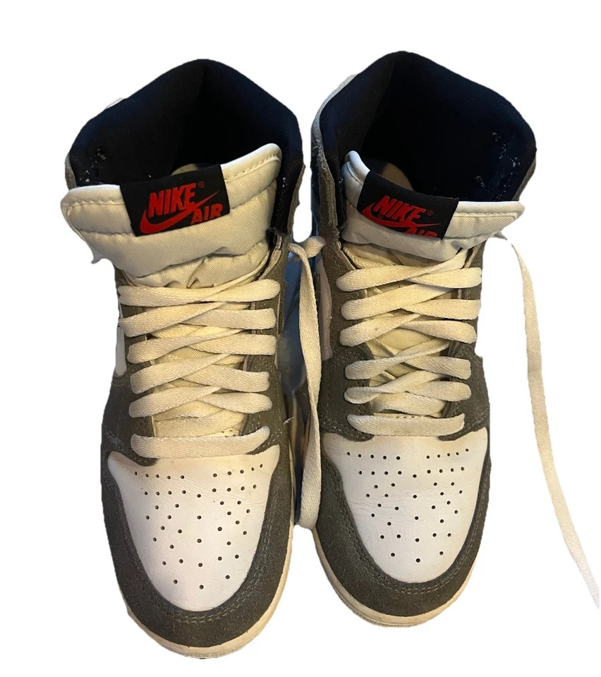 Big Kid's Jordan 1 复古 OG "Washed Black" Blk/Fire Red/Wht Youth 尺码 4.5 — 第 2/4 张图片