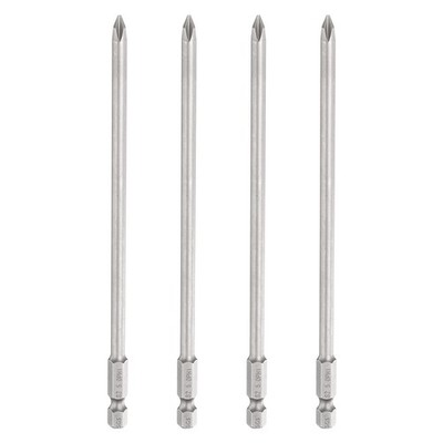 4pcs PH1 Phillips Screwdriver Bit 1/4'' Hex Shank 6'' Long 0.2'' Rod Magnetic