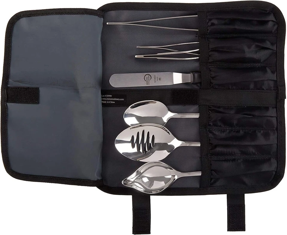 8-Piece Mercer Plating Set with Micro-Serrated Tools for Delicate Presentation - Image 3 of 4