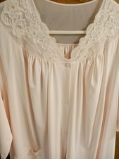 Vintage 1960's All Nylon Pink Robe by Shadow Line Large Vgc 3/4 Sleeves