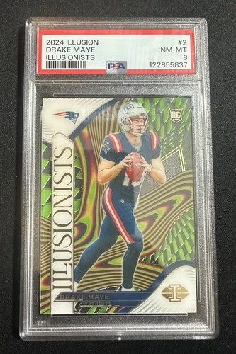 2024 Panini Illusions - Illusionists Drake Maye #2 (RC) PSA 8