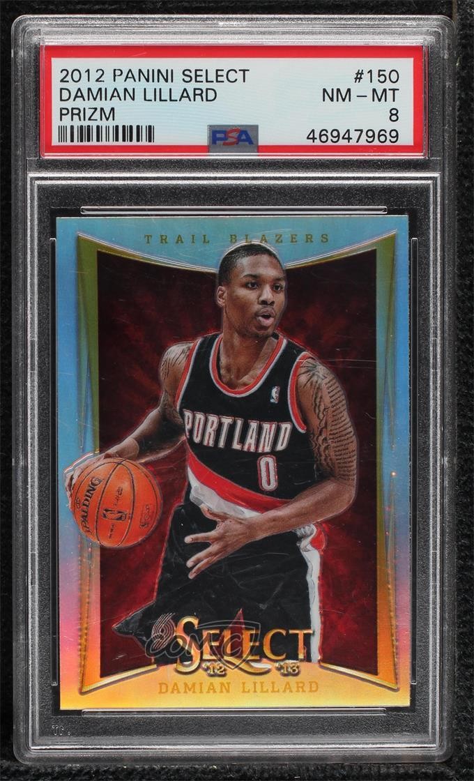 2012-13 Panini Select Silver Prizm Damian Lillard #150 PSA 8 06bg