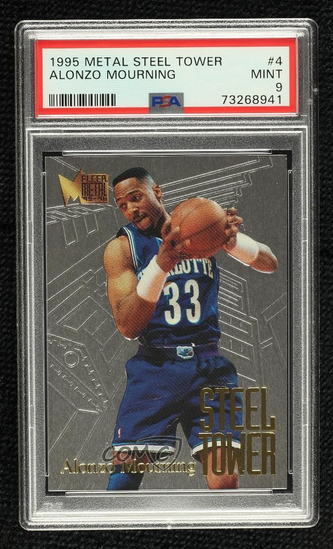 1995-96 Fleer Metal Steel Tower Alonzo Mourning #4 PSA 9 MINT HOF 0o3x