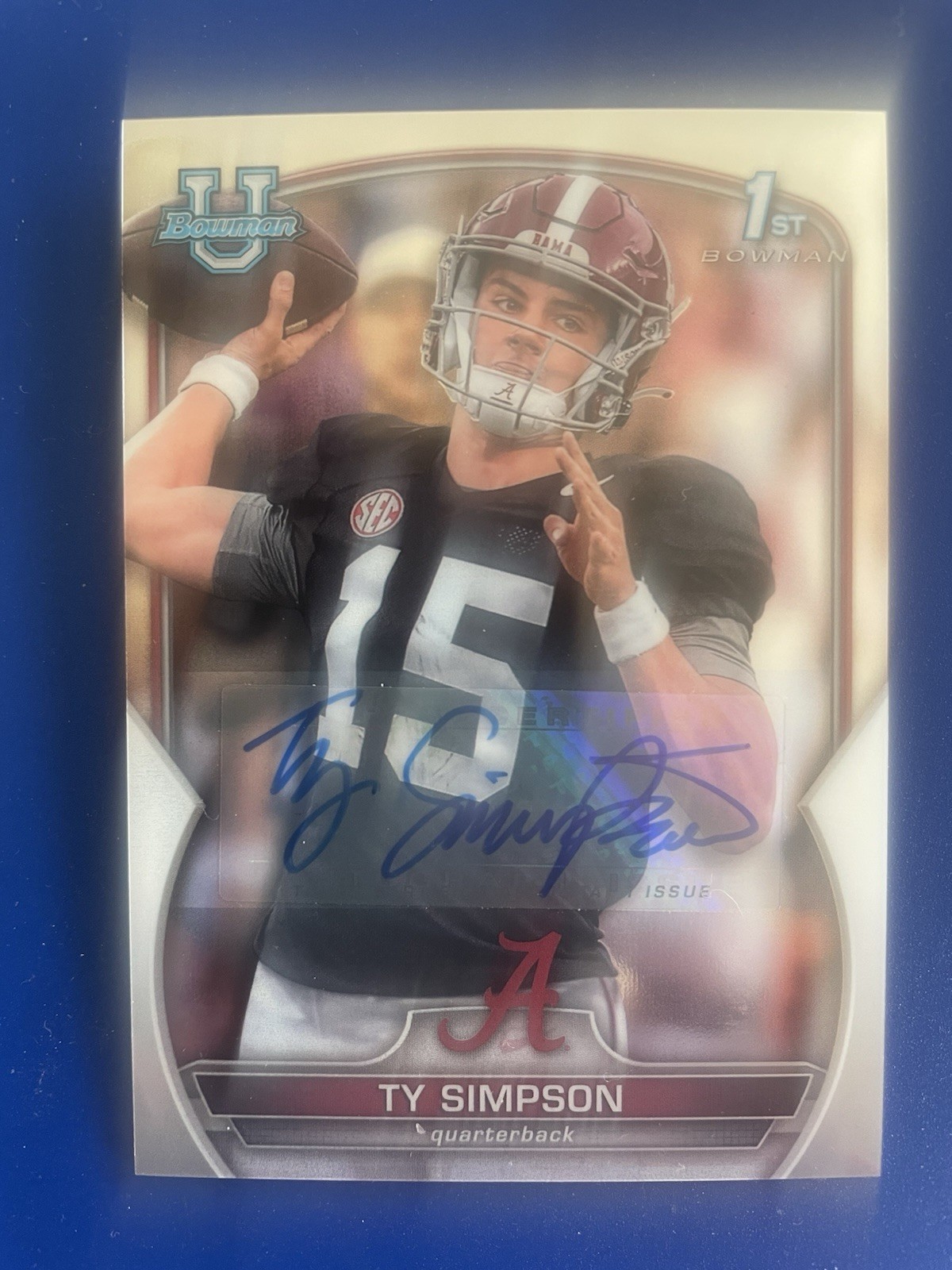 2022 Bowman U Chrome Ty Simpson RC Auto #80 Alabama Crimson Tide Free Ship In US