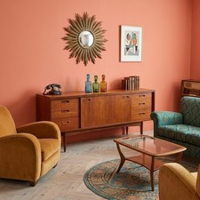 Sideboard Vintage Inglese Teak Cassetti Anta a Ribalta Design Anni 60 Originale
