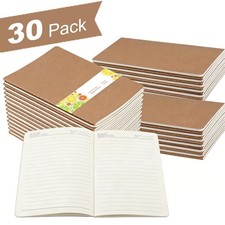 30pcs A5 Notebook Bulk Lined Kraft 80 Pages Paper Journal School Office 8.3x5.5"