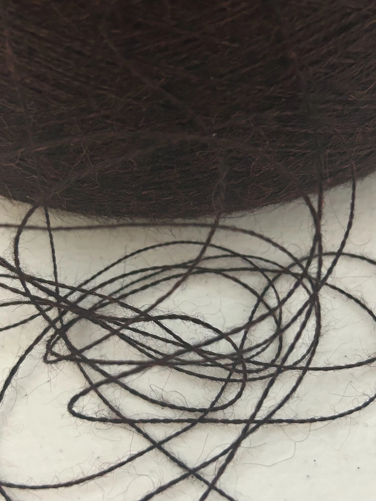 NICE Spool Cone Peruvian LACE SOFT Alpaca Yarn 2lb 3oz 998gr 472 Brown Mix A - product detail image 5