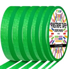 6 Rolls Pinstripe Tape Fine Line Masking Tape 1/16", 1/8", 1/4", 3/8",1/2", 3...