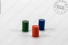 Romana Models 50121 Set Of Three Metal Barrels In Various Colors Scale 1:87 H