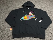 NEW Disney Hoodie Adult XL Black Mickey Mouse Play In The Park Astro Orbiter