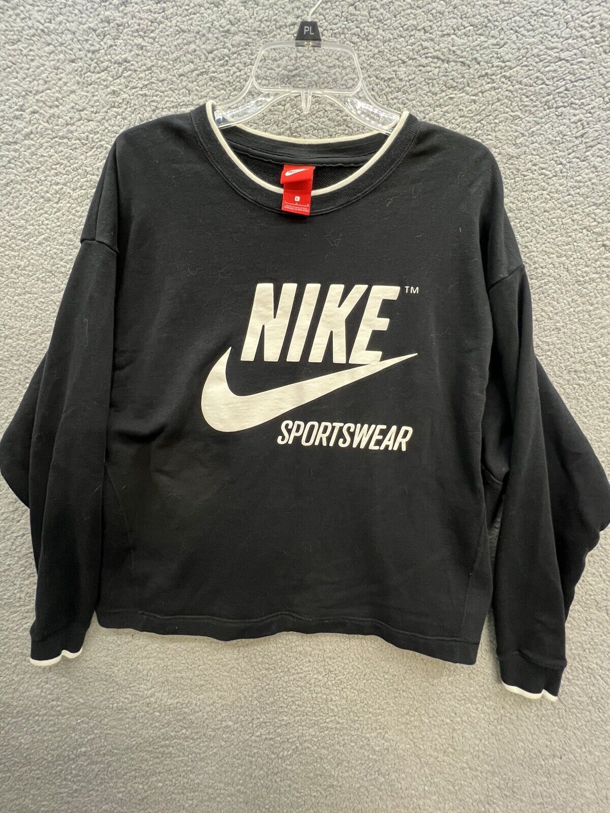Tomar un riesgo Beca Oblea Nike Women&#039;s Black Sportswear Archive Crew Neck Pullover Sweatshirt  Large | eBay