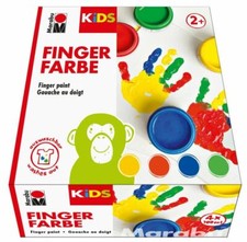 marabu Kids Fingerfarbe 4er Set je 100ml gelb rot blua gr&uuml;n Kinderfarbe Malfarbe