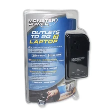 Monster Power Outlets To Go 3 Laptop 2 USB Charger Ports NOS