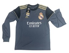 Adidas HALA MADRID JERSEY, NEW/TAG,  long sleeve, GREY/GOLD, YOUTH MEDIUM