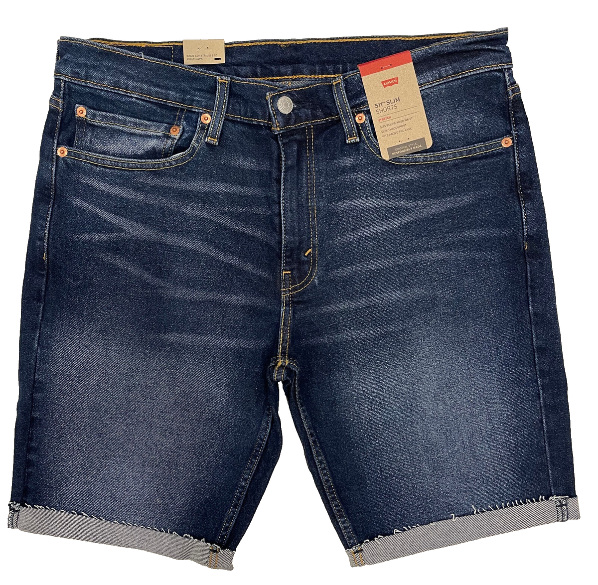 Levis 511 Slim Cut-Off Mens Denim Shorts Size: 38 Dark Blue Levi #326
