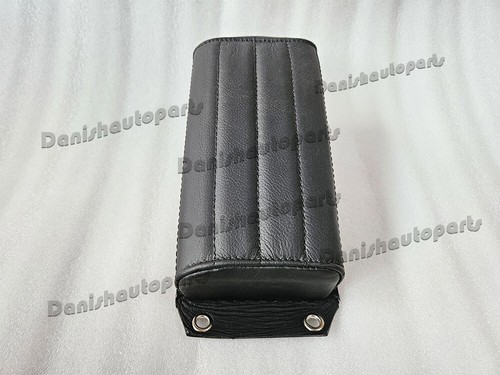 BLACK LEATHER VERT RIB CHOPPER SOLO SEAT & PILLION PAD TUCK & ROLL HARLEY BOBBER - Picture 16 of 23
