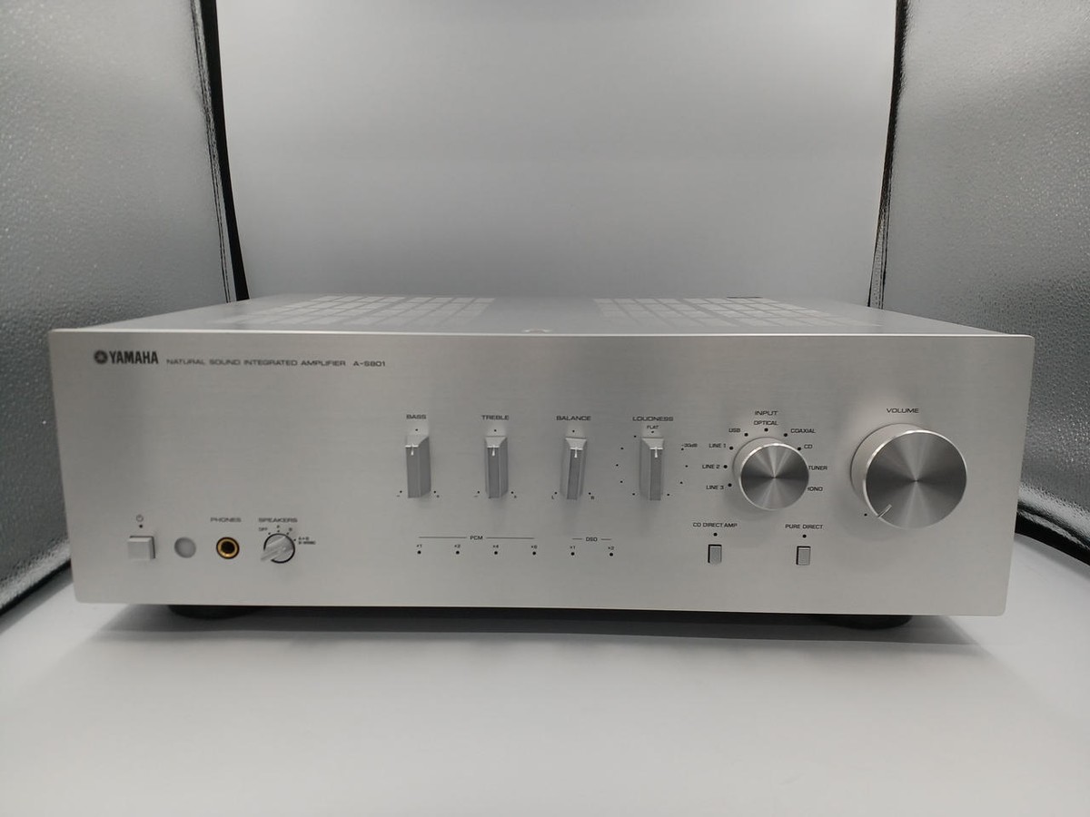 Used)Yamaha A-S801 Stereo Amplifier Silver USB DAC Excellent! from
