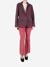 Isabel Marant Etoile Purple Checkered Wool Jacket - Size Uk 10