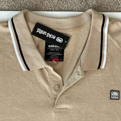Ecko Unltd. Polo Men s 4XL Tan Beige Streetwear Casual Shirt Thick Knit NEW