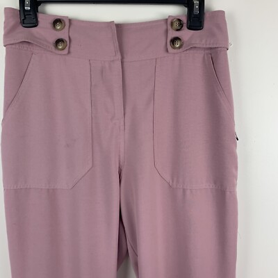 Milk & Honey Womans Zip Straight Leg Dress Pants Pink Size Medium