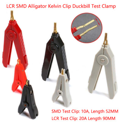 LCR SMD Alligator Kelvin Clip Duckbill Test Clamp Copper Gold Plated Clips New