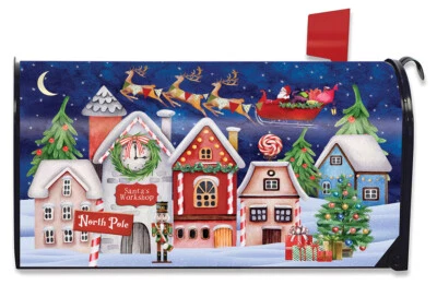 BRIARWOOD LANE North Pole Magic Christmas Magnetic Mailbox Cover Santa Sleigh Standard