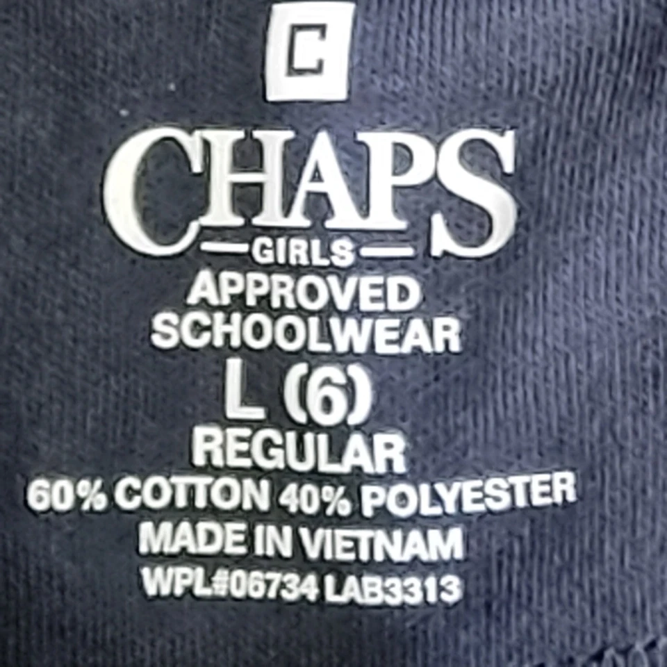 Camisa Polo Chaps Niñas Grande 6 Azul Marino Nueva Foto 3 de 4