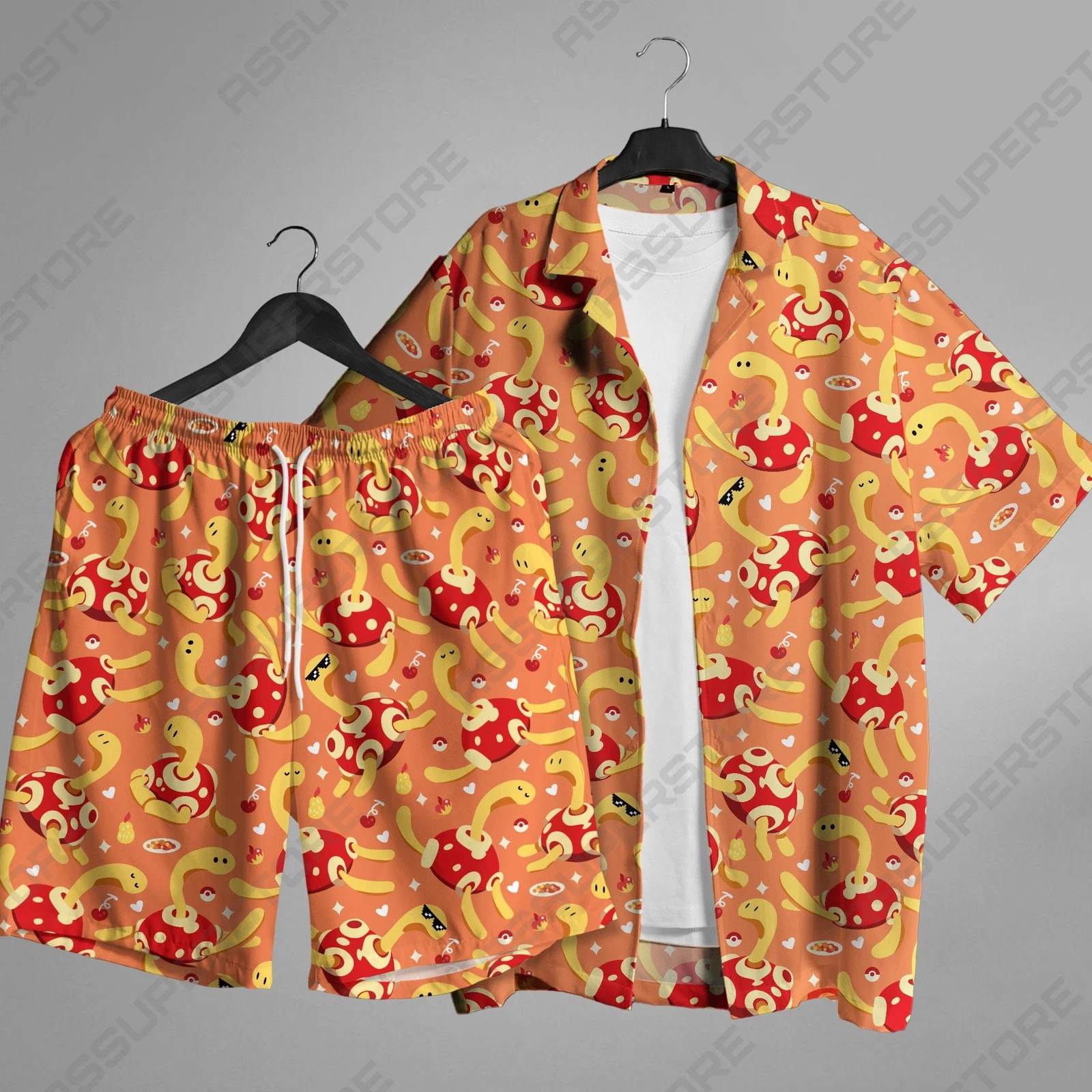 Shuckle Hawaiian Button Up Shirt Japanese Anime Hawaii Shirt Gift