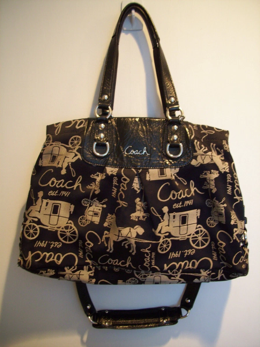 Coach black and sales tan purse