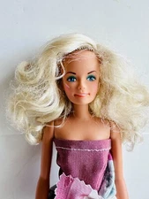 Vintage Totsy Sandi Blonde Fashion Doll Posable Twist And Turn Dimples Dress