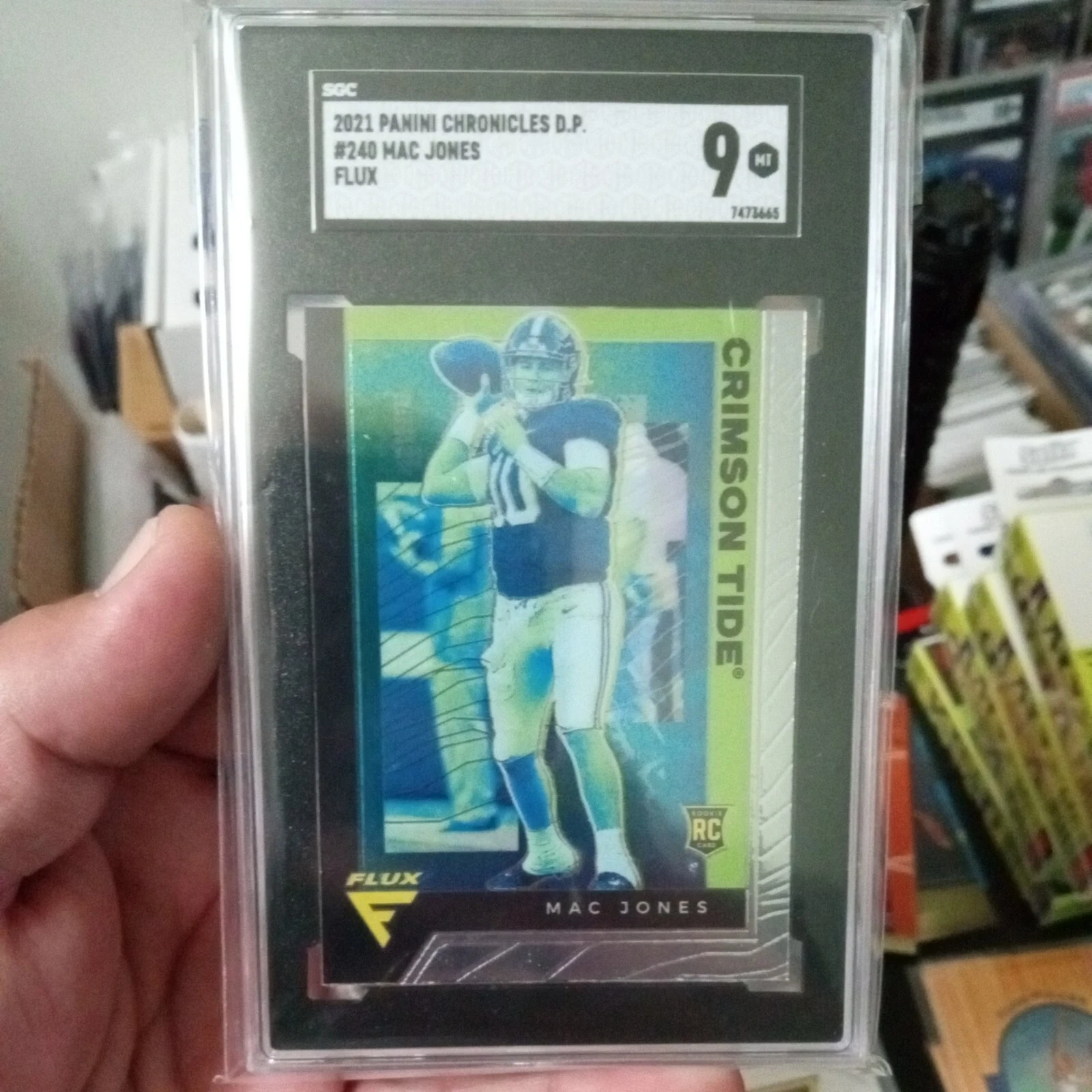 Mac Jones Panini Chronicles Draft Picks Flux Rookie Autographs #MJ Red