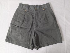 Vintage 90s High Rise Green Pleated Mom Shorts Women's Size 8 29x6.5 S2W