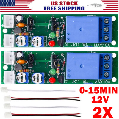 2PC 12V Infinite Cycle Delay Time Timer Relay Turn ON OFF Switch Loop Modules