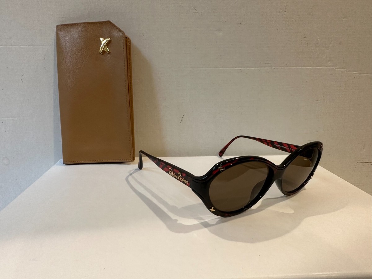 Paloma Picasso Brown Sunglasses with Red Case Vintage Paloma Picasso Red Rectangular Sunglasses With  main image 2