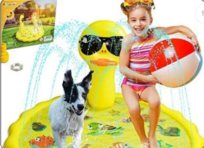 Aywewii Splash Pad & Sprinkler for Kids & Toddlers Play Inflatable Mat