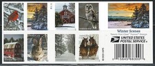 Mint US Winter Scenes Booklet Pane of 20 Forever Stamps Scott 5541a MNH 