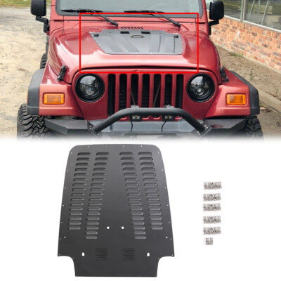 97-02 Vented Hood Louver Aluminum Black Powder Coated for Jeep 