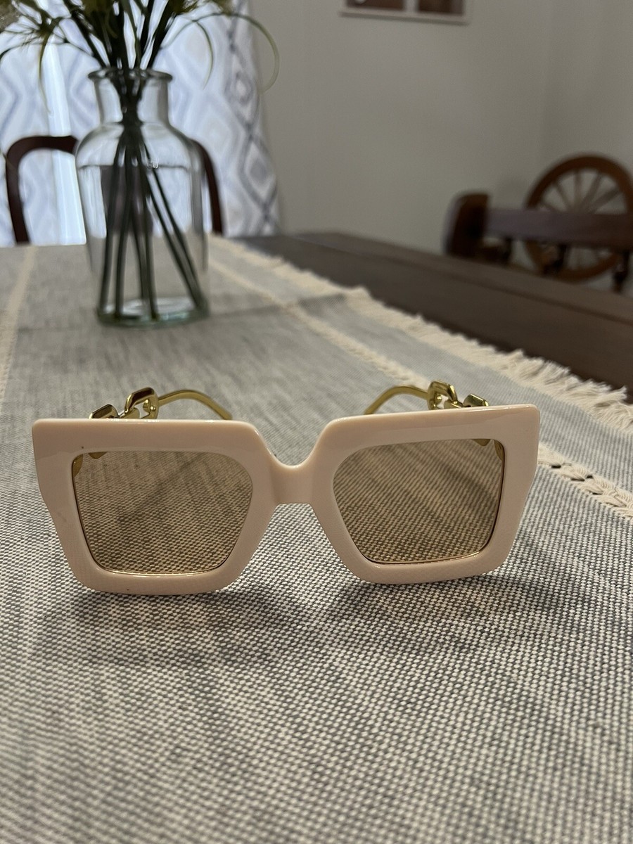 NWT Pale Pink Square Fashion Sunglasses | eBay display picture 2