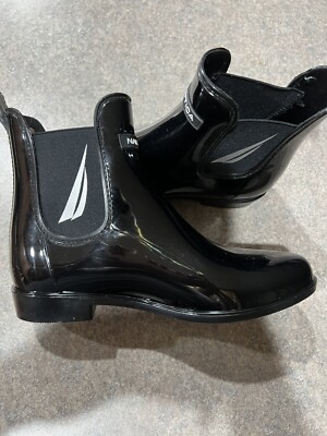 NAUTICA ANKLE WOMEN's RAIN BOOTS/BLACK SIZE
